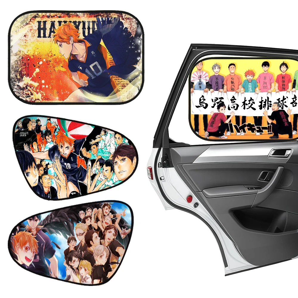 Anime Haikyuu High School Cartoon Parasole Protezione UV Calore Pellicola elettrostatica Estate Retrattile Finestra Ombra Stampa auto