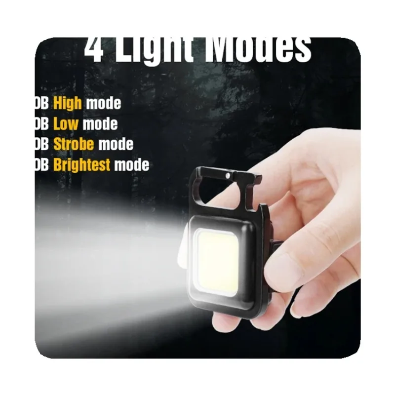 New Rechargeable Portable Pocket Light Keychain Mini Flashlight Led Outdoor Camping Cob Working Light