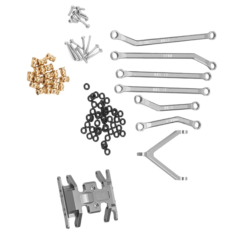 CNC High Clearance Chassis Links And Skid Plate For Axial SCX24 AXI90081 Deadbolt B-17 1/24 RC Crawler Upgrades Parts