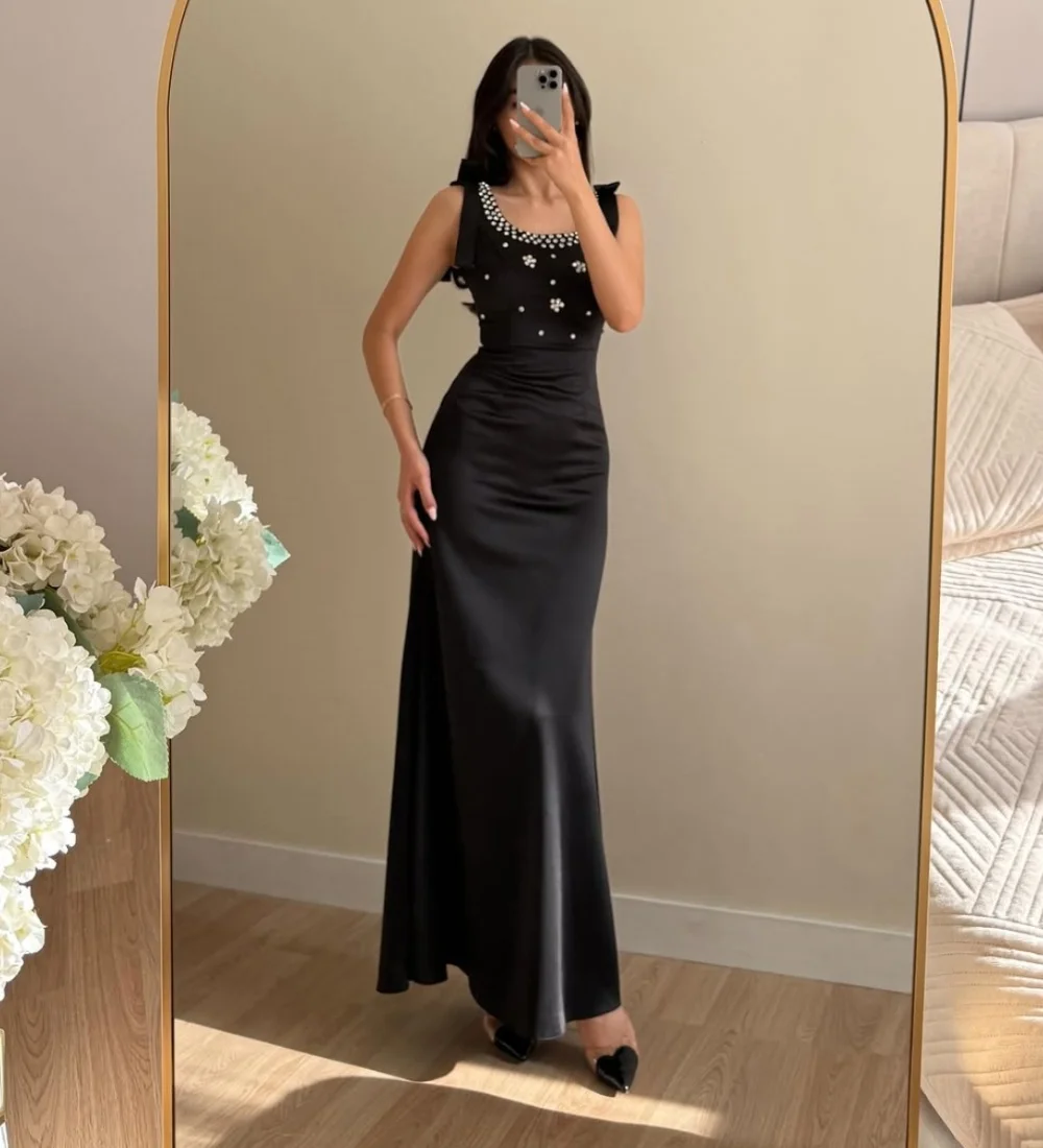 

Customized Chinese Style Pleat Sequined Trumpet Scoop Neck Long Dresses Bespoke Occasion Sparkle High Quality