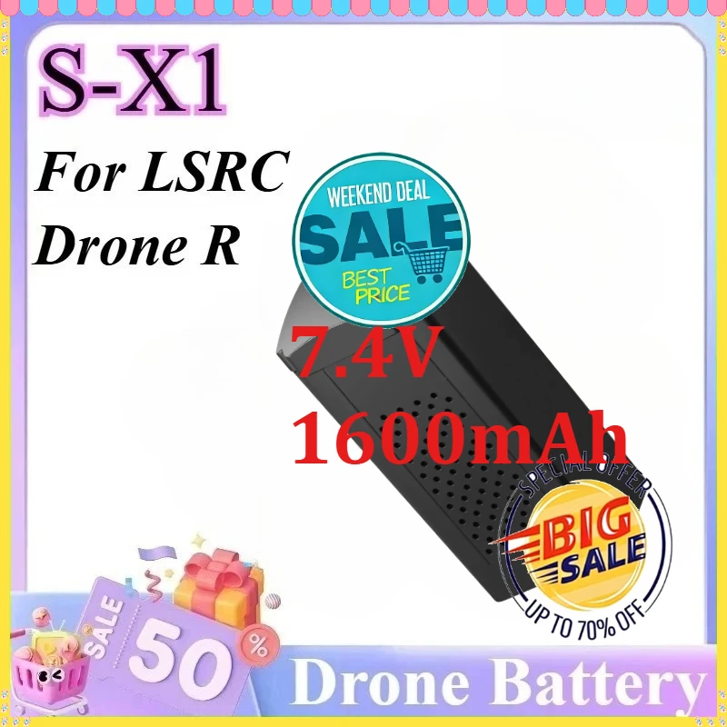 

7.4V 1600mAh For LSRC Drone RC Quadcopter Helicopter Battery Flying S-X1 Li-ion Battery Drone