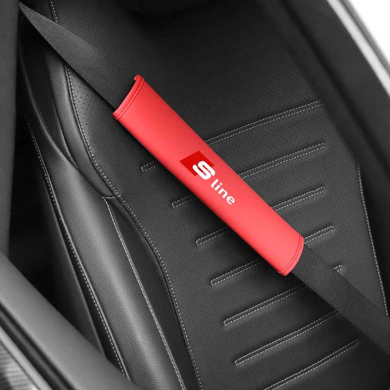 For Audi A3 A4 A5 A6 A7 A8 Q1 Q2 Q3 Q5 Q7 Q8 S3 S4 S5 S6 RS3 RS4 RS5 TT S-line Leather seat belt shoulder protector