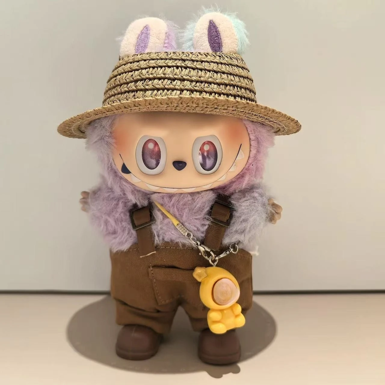 

17cm Labubu Doll Fashion Set Cute White Shirt Hat Animal Overalls Doll Accessories Clothing Set Change Doll Clothes Gift
