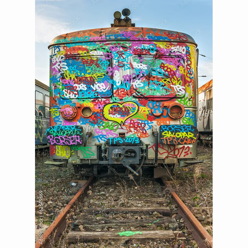 Fondos de fotografía de tela de arte, accesorios de pared de ladrillo de Graffiti Vintage, TOK-02 de fondo de fotografía