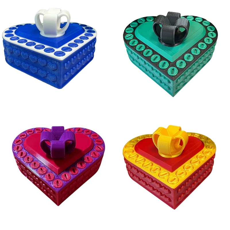 

Hot 3D Printed Heart Shaped Gift Box Valentine's Day Gift Wedding Storage Box Ring Necklace Gift Box