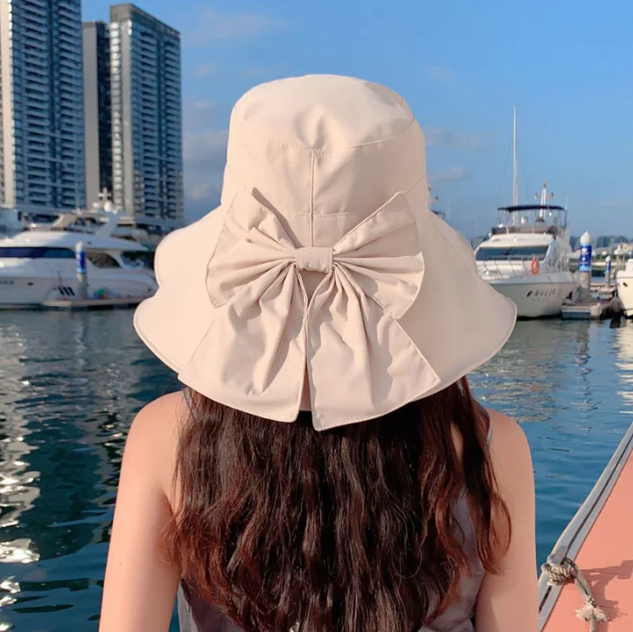 Komfortabler Baumwoll-Damenhut für Alle Jahreszeiten Sonnenschutz-Schirmhut Outdoor Breiter Rand Bucket Hat Panama Hut Modische Kappen – Detail 9