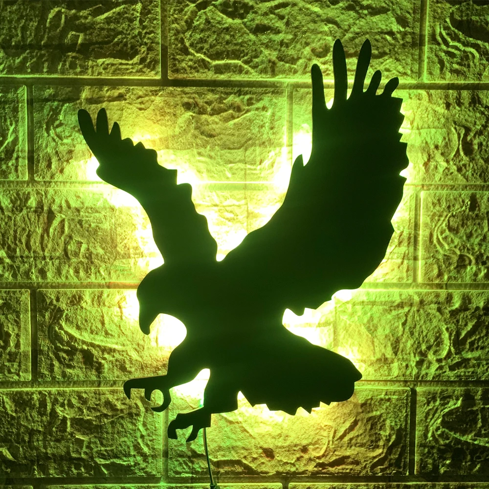 ZK50 Hot Selling Creative Eagle LED Wall Lamp Home Background Wall USB Night Light Remote Control Color Changing Decoration