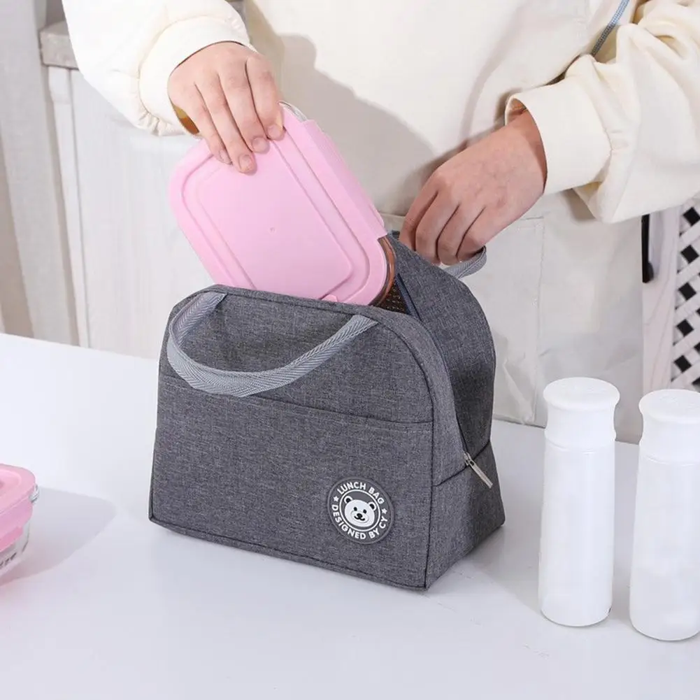 Insulated Lunch Bag Portable Thermal Ice Pack Waterproof Aluminum Foil Cooler Box Student Work Office Picnic Storage Food Tote view 4
