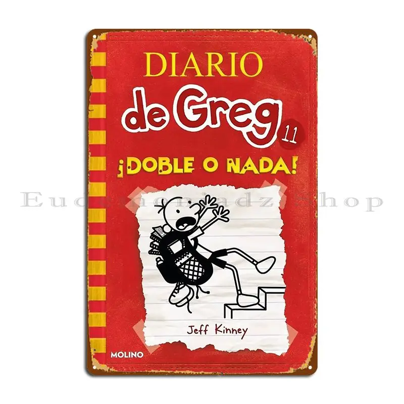 greg s diary double or nothing Metal Sign Poster personalized Cinema Funny Garage Pub Mural Tin Sign Poster