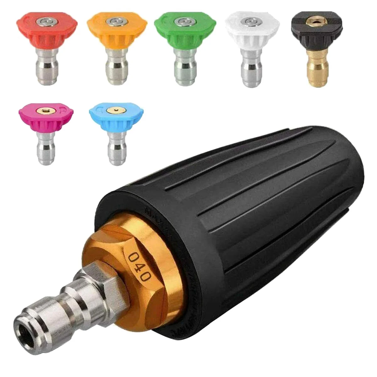 3X Turbo Nozzle for Pressure Washer, Rotating Nozzle and 21 Tips, 1/4 Inch Quick Connect, 4000 PSI