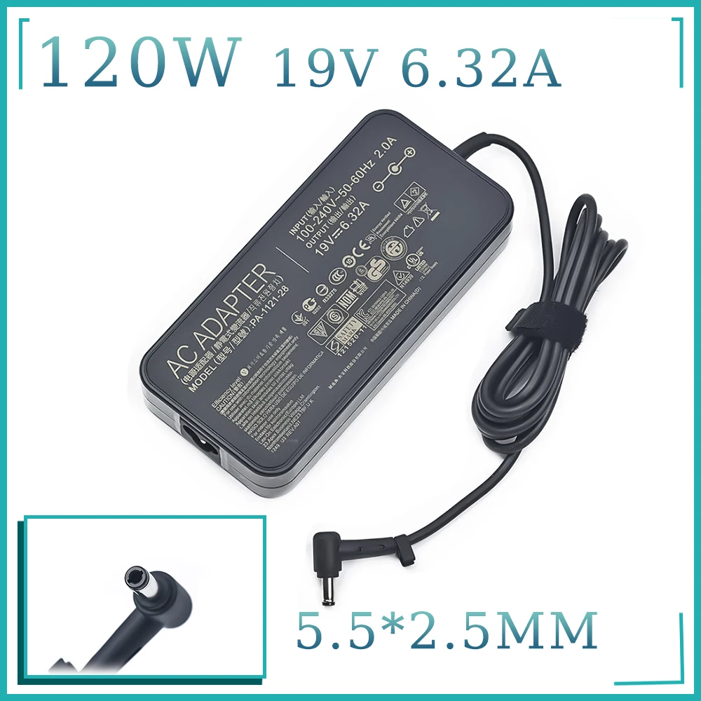 19V 6.32A 5.5*2.5mm 120W Laptop Adapter AC Power For Toshiba Satellite For Asus PA-1121-28 N750 N500 N53S G50 N55 Charger