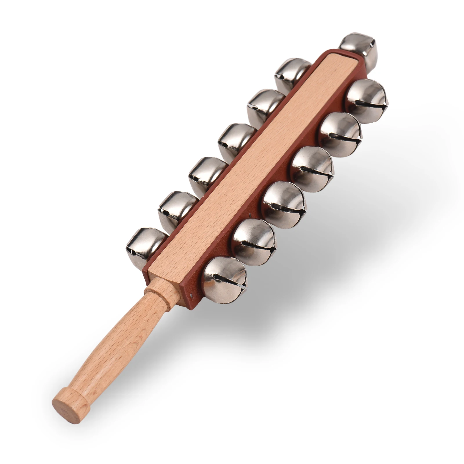 أجراس جلجل يدوية أجراس مزلقة يدوية شاكر خشبي أجراس جلجل عصا أداة قرع موسيقية أجراس لهدايا حفلات عيد الميلاد