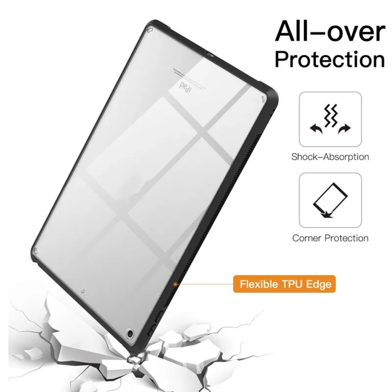 Чехол для нового iPad 9-го поколения 2021/8-го поколения 2020/7-го поколения 2019, гибкий защитный прозрачный чехол из ТПУ с воздушной подушкой для iPad 10,2