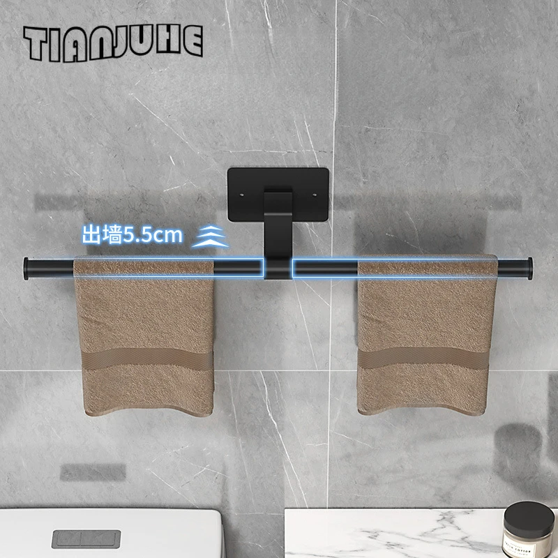 Wall-Mounted Multi-Function Towel Bar Bathroom Towel Rack for Kitchen Hanger Towel Single Pole Towel Rack