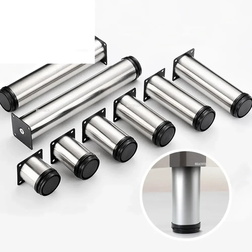 

4pcs Stainless Steel Furniture Legs Metal Adjustable Replacement Feet 5-40cm for TV Stands Bathroom Cabinet Table Bed Sofa Feet