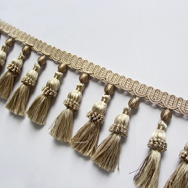 6m/Lots Beaded Fringe Trim And Ribbon Drop For Sewing Curtain Accessories Lace Decoration Trim Embroidery Fabric  Curtain Tassel