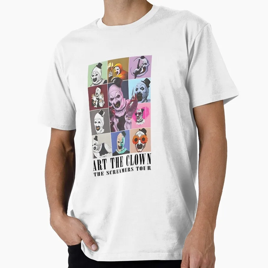 Retro Horror Movie Terrifier Art The Clown Killer Scary Halloween Gift T Shirt 0807 Short Sleeve Graphic clothes All size tops