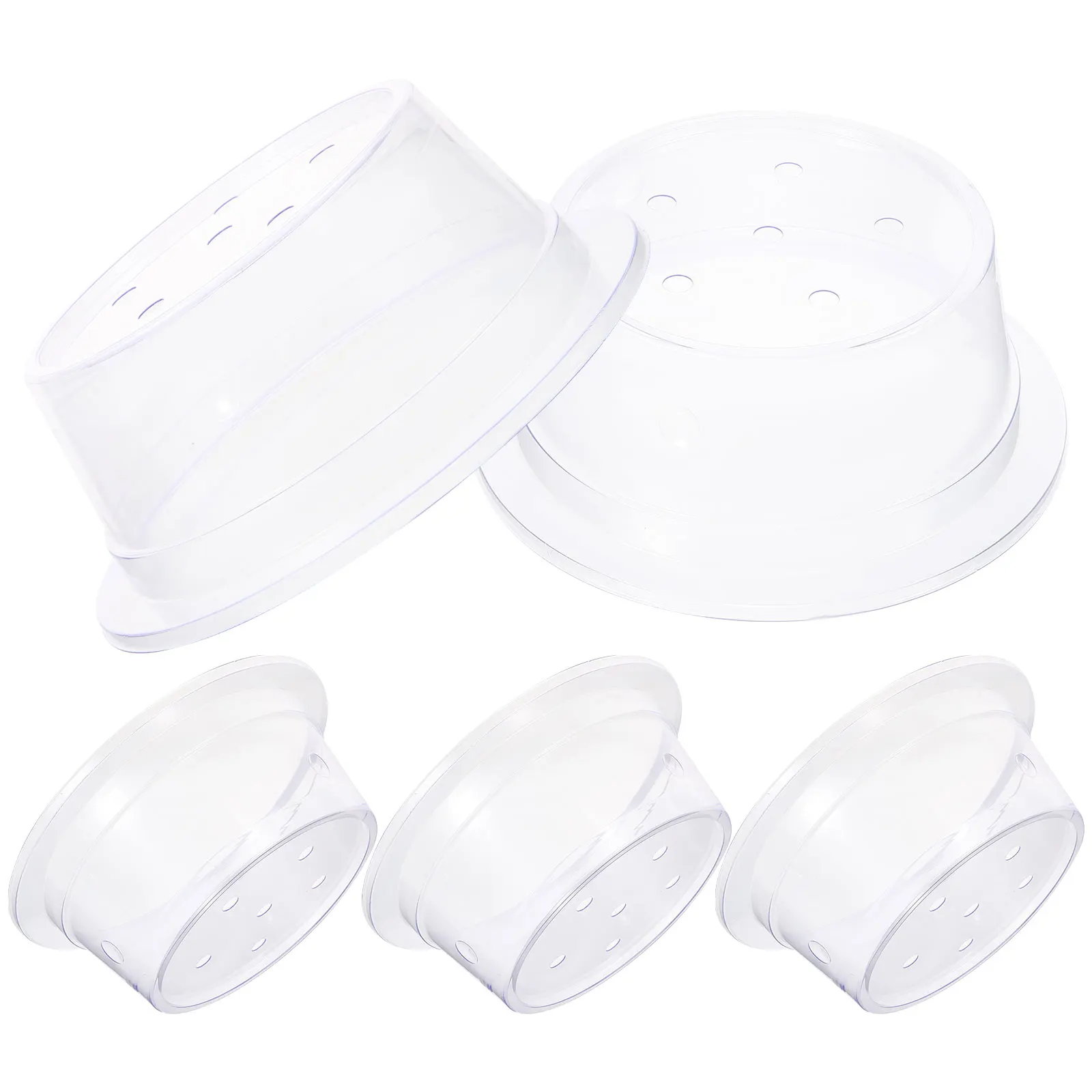 

5 Pcs Japanese-style Sushi Dish Cover Food Fresh Keeping Lid Plastic Cake Plate with Dome for