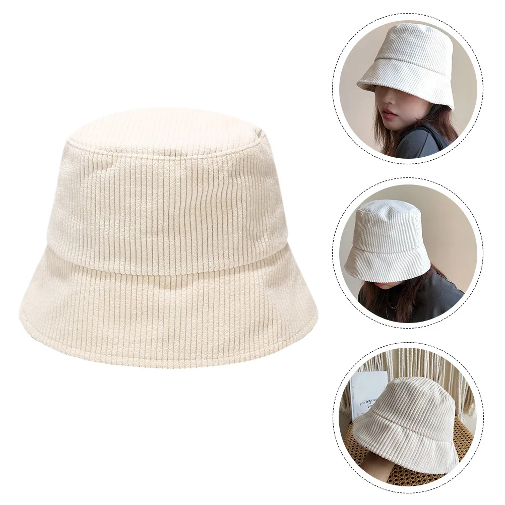

Unisex Corduroy Fisherman Hat Thick Warm Soft Bucket Hat Autumn Winter Outdoor Daily Wear All-Match Cap Household Fisherman