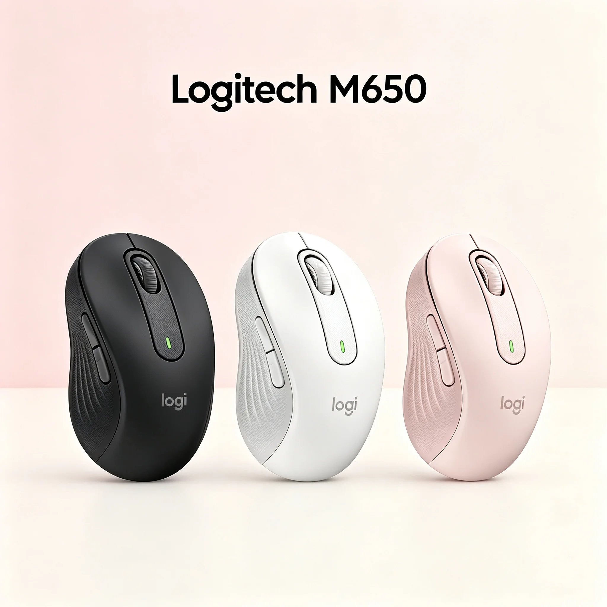 Logitech M650 Signature Silent Wireless Mice SmartWheel Dual Scroll Mode 5 Programmable Buttons Optical Tracking Multi Pairing F