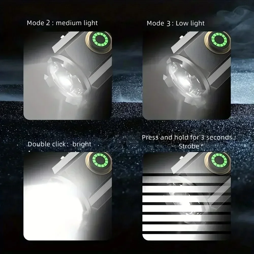 3 F350 LED مصباح يدوي صغير قوي نوع-C قابلة للشحن 18350 بطارية الشعلة SST20 2000LM مصباح مع الذيل المغناطيس فانوس تكتيكي