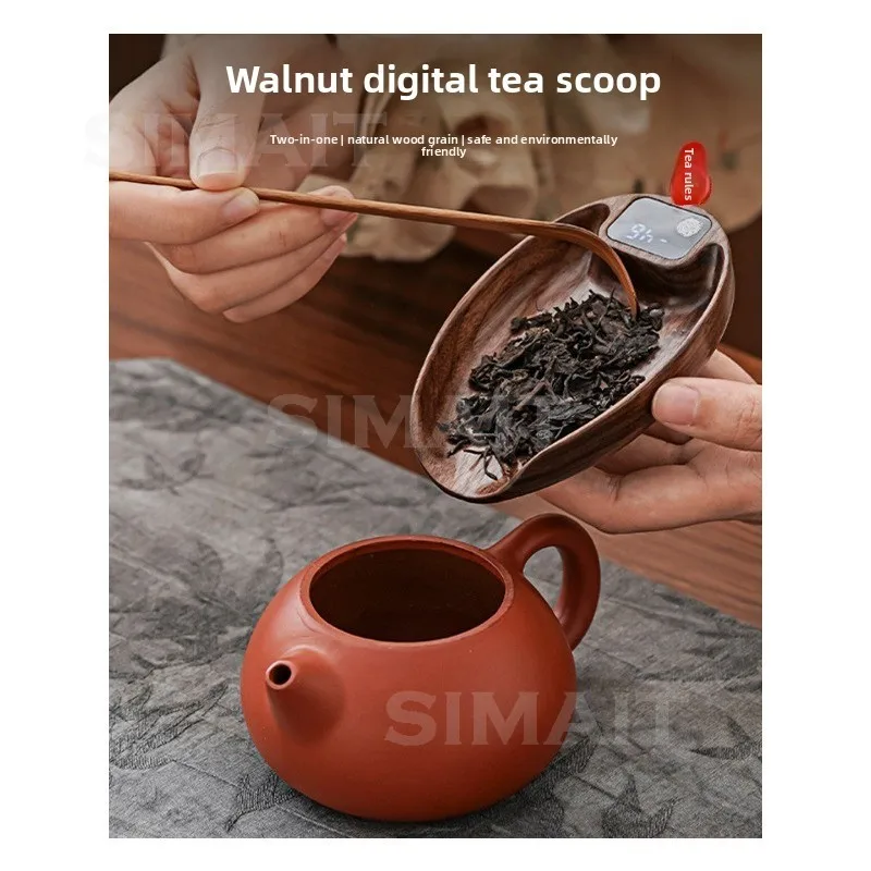 Black Walnut Tea Electronic Scale, High Precision 0.1g Tea Grams Weighing, Weighing Tea Ware