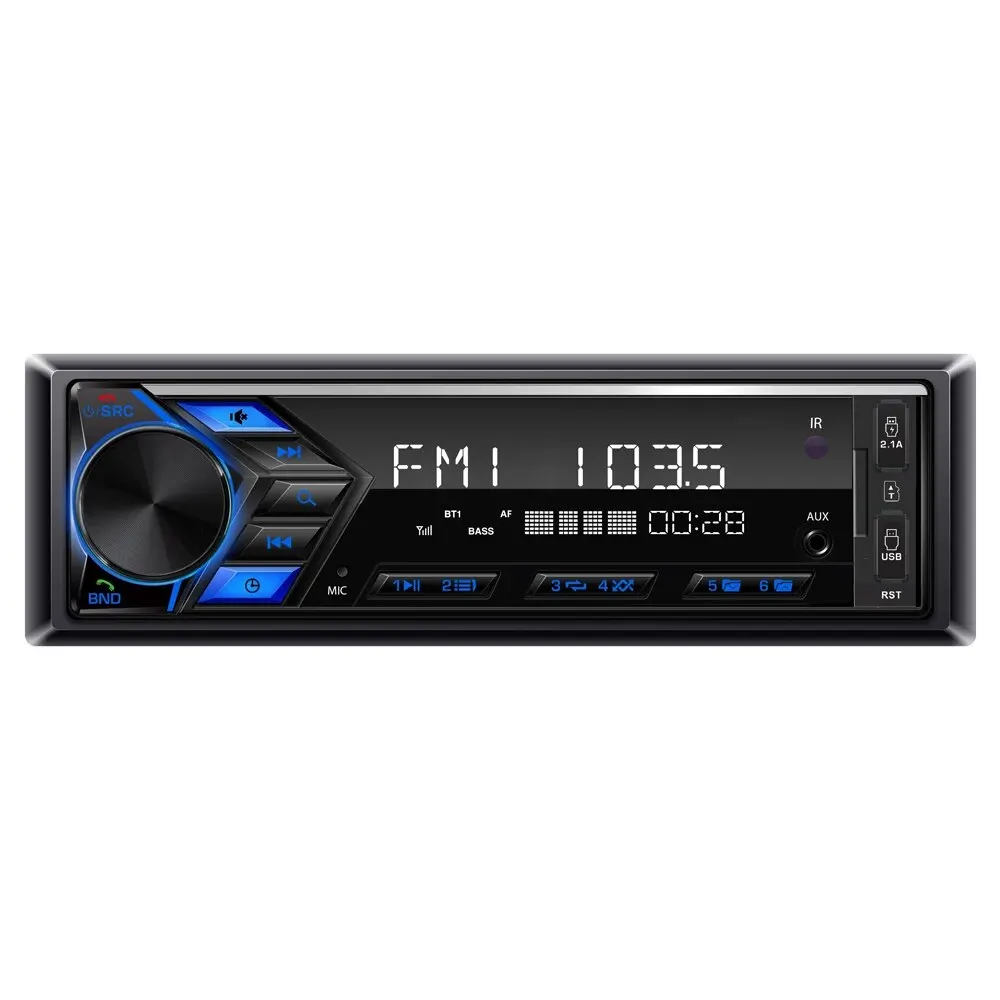 Grandnavi 1din Mp3 Autoradio Audio Stereo Fm Aux Ingang Ontvanger Sd/Usb 12V Met In-Dash Bluetooth Multimedia Auto Radio Speler