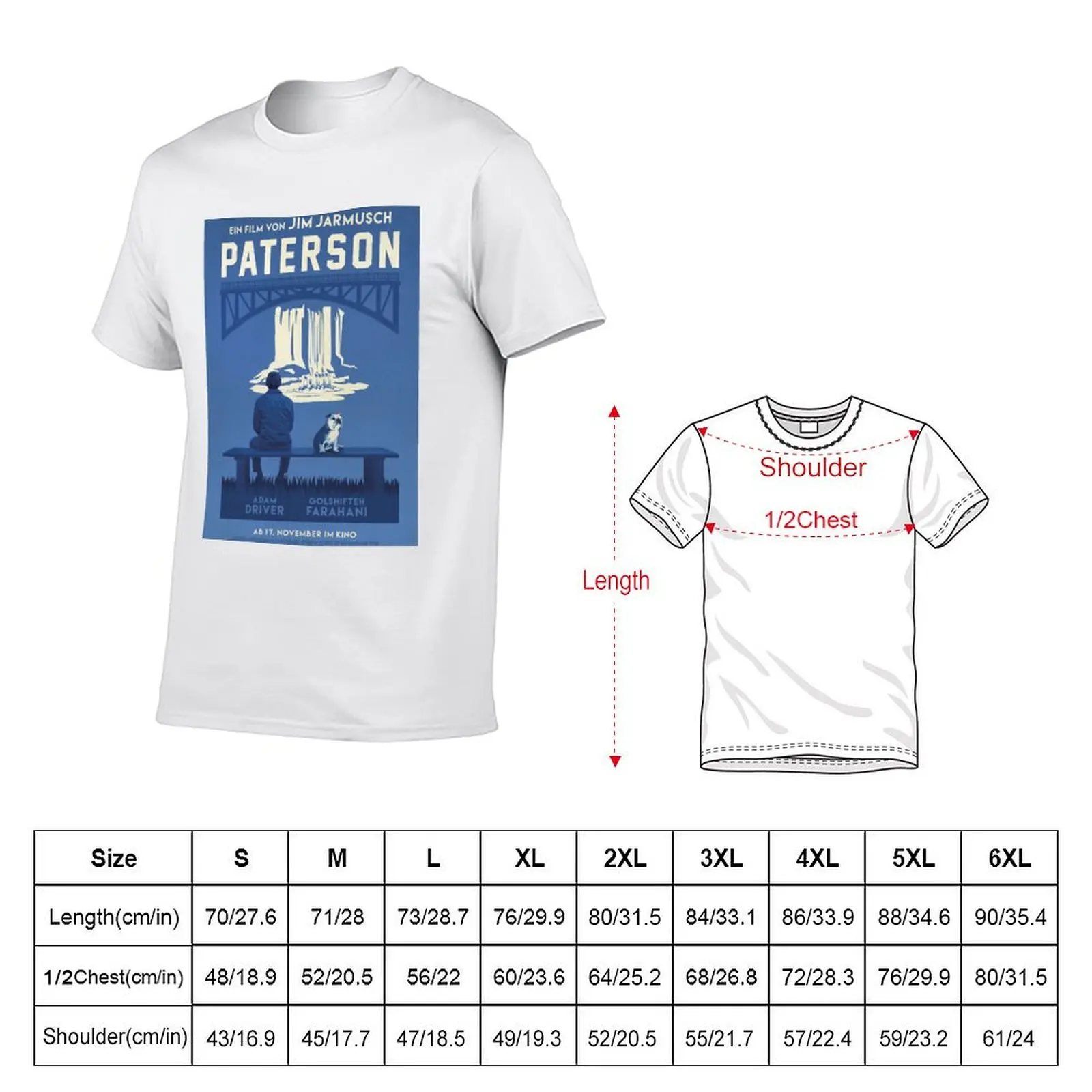Paterson movie poster T-Shirt Basic Daily Outfit Short Sleeve Tee