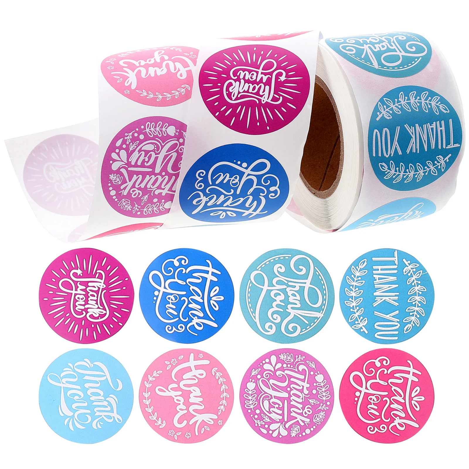 

1 Roll Thank You Stickers Decorative Sealing Labels for Gift Wrapping Baking Packaging DIY Scrapbooking Envelopes Party Favors