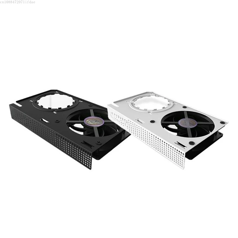 

G12 black and white graphics card water-cooled component bracket with integrated graphics card heat sink installed