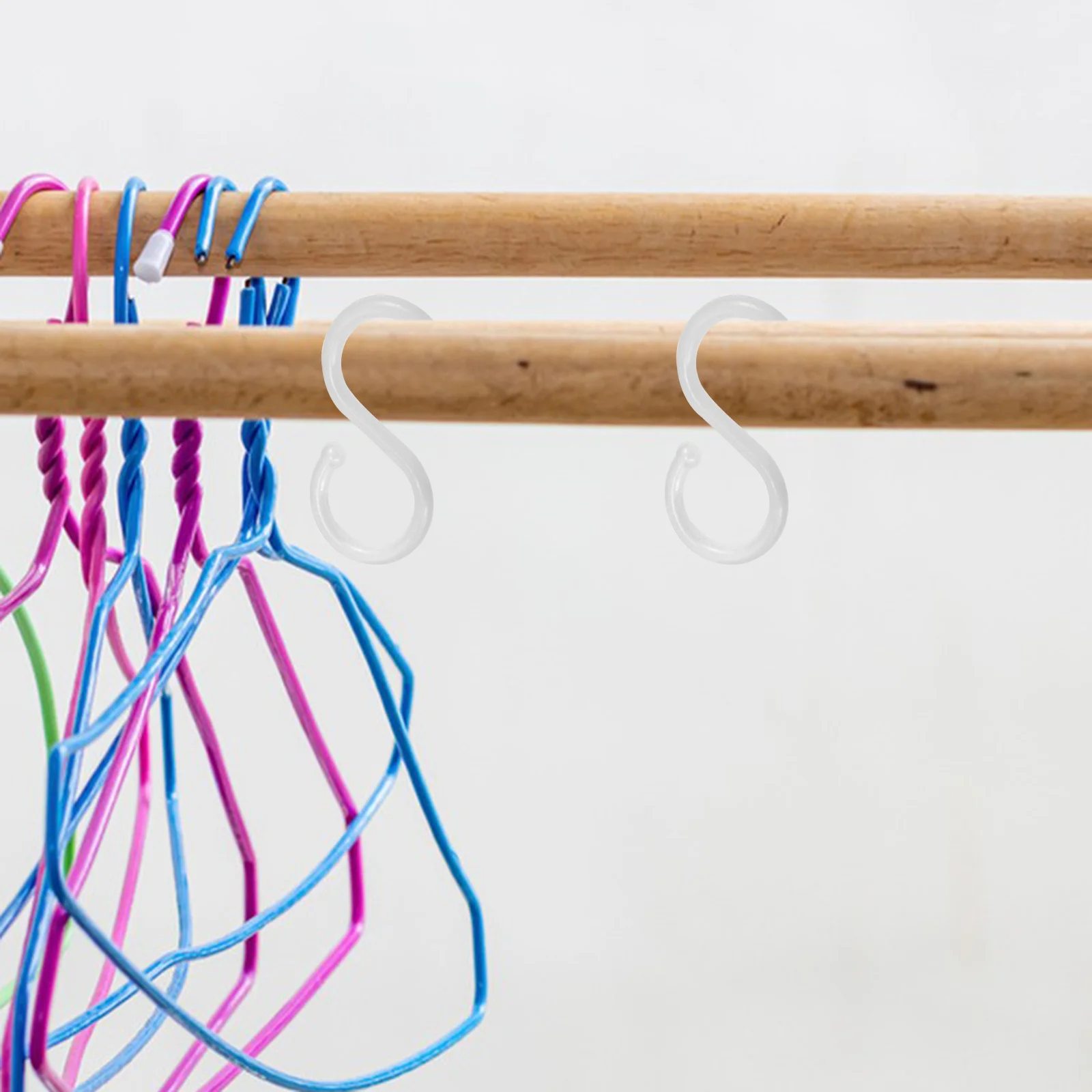 

100Pcs Plastic Hooks Kitchen Bathroom Clothes Towel Storage Rack Over Door Heavy Duty Pothooks