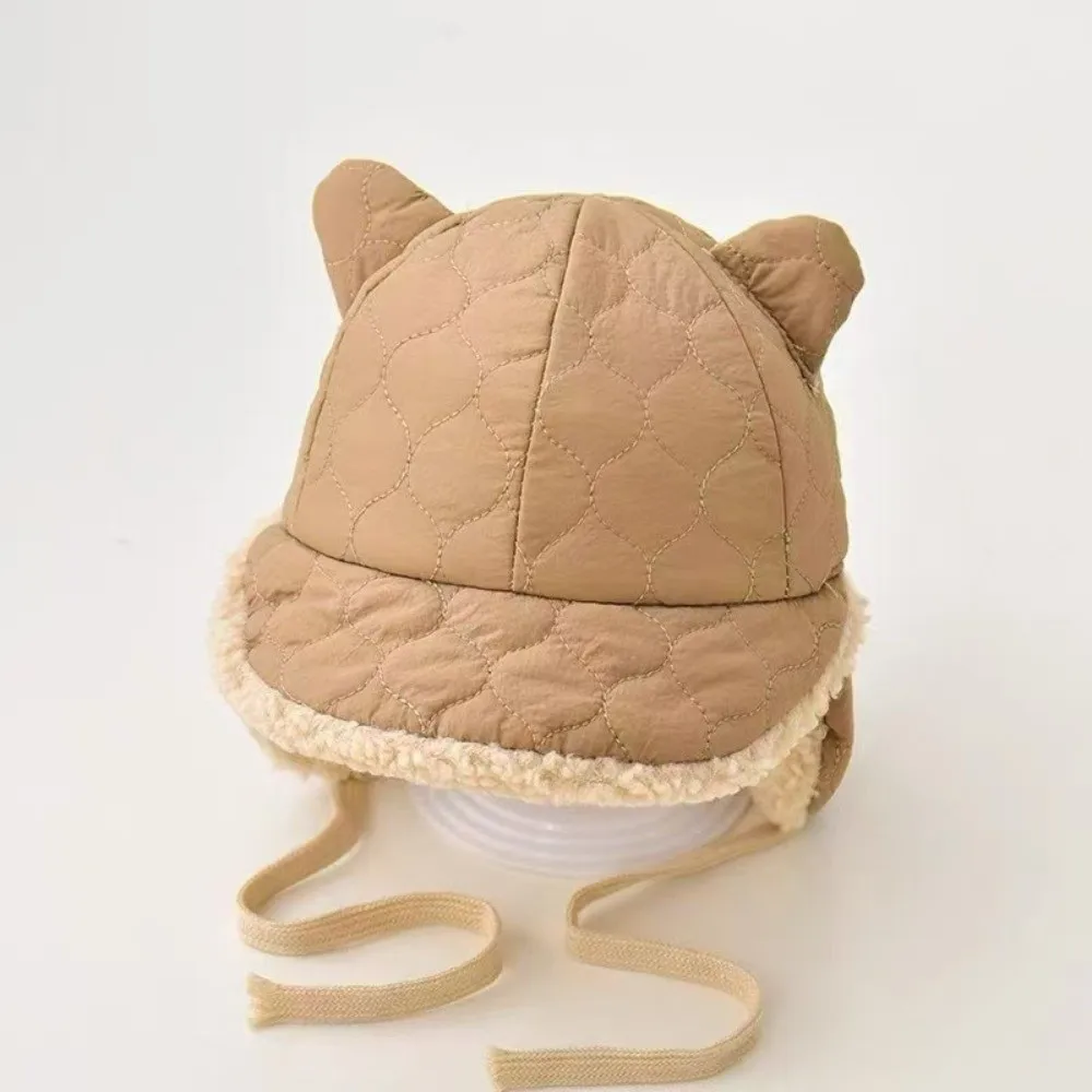 

Fashion Winter Warm Children's Hats Thickened Ear Protection Toddler Earmuffs Beanie Solid Color Windproof Lamb Fleece Warm Cap