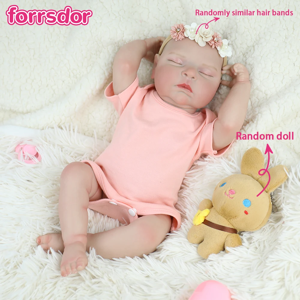 

18inch Full Soft Vinyl Reborn Sleeping Girl Doll Peaches Cute Baby 3D Painting Visible Vein Collectible Art Doll Christmas Gift