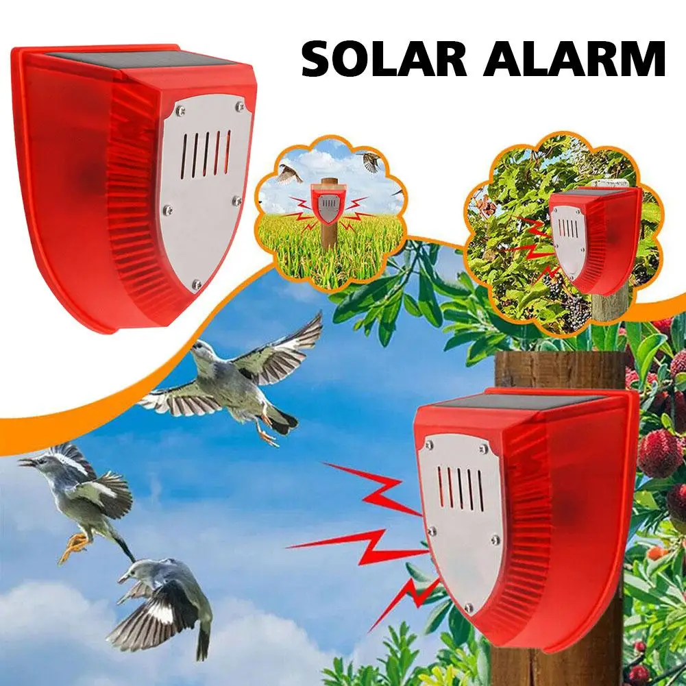 

Solar Motion Sensor Alarm Lamp For Outdoor Security - IP65 Waterproof Dog Barking & Gunshots Detection Ideal For Farms & Ga V5Y4