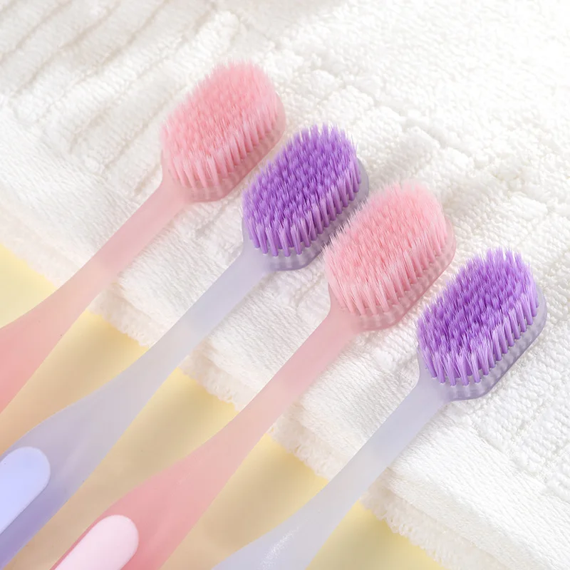 Dense Plant Soft Bristled Couple's Toothbrush Household Wide Adults Oral Care Cleaning Brush Travel Set Can Clean Tongue Coating