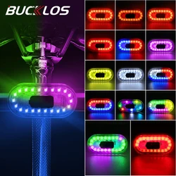 BUCKLOS Bicycle Rear Light Multicolor Bike Taillights Waterproof Rear Bicycle Lights USB Rechargeable Riding Warning Lamp