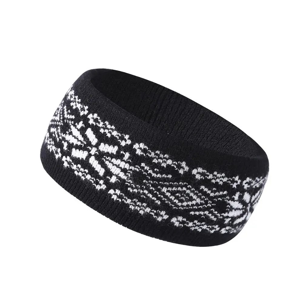 Sweet Knit Knitted Headband Stripe Snowflake Pattern Jacquard Headband Face Wash Korean Wide Edge Hairband Girls