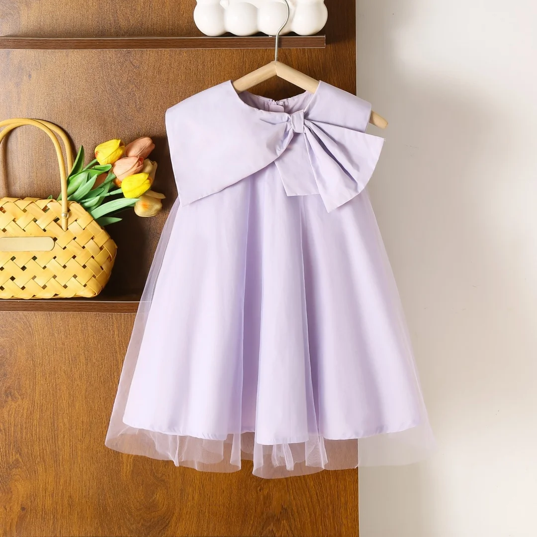 

Multicolor Princess Dress Wedding Gown Bow Accents Flower Girl Attire Party Dress Elegant Formal Wear Wedding Dress