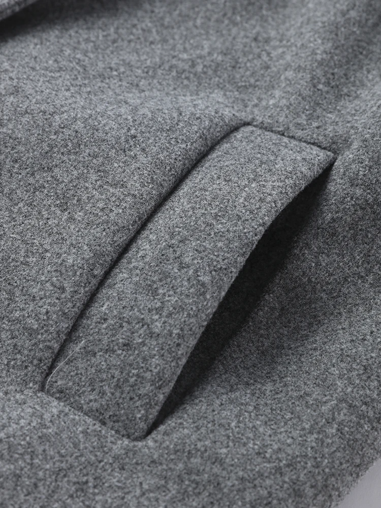 Vielseitiger klassischer Kurzmantel mit dicker Schnalle, warme Mäntel, Herbst-Oberbekleidung, trendige Vintage-modische Damenbekleidung – Detail 9