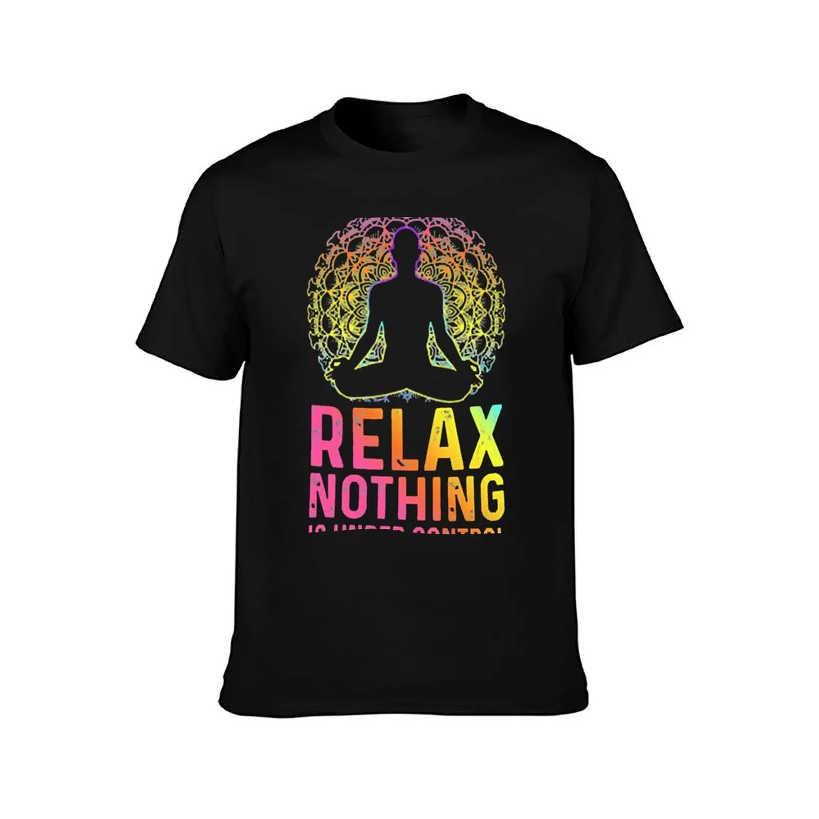 Relax Nothing Is Under Control T-Shirt, Summer Casual Cotton Tee, Oversized Streetwear Tops, Vintage Graphic Print, 100% Cotton
