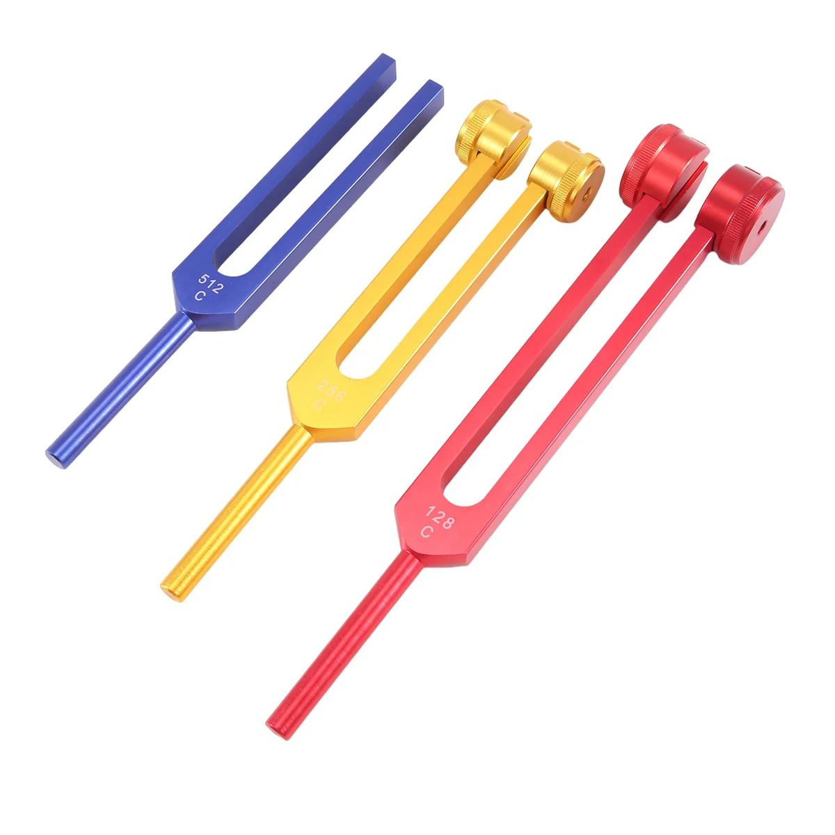 Set diapason (128Hz, 256Hz, 512Hz), per la guarigione del suono, la meditazione, la terapia, alleviare lo Stress, multicolore