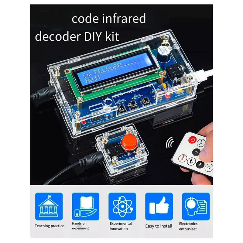 

ABZS 2X Upgrade CW Morse Code Infrared Decoder Electronic DIY Production Kit Science Experiment Fun Circuit Board TJ-56-719