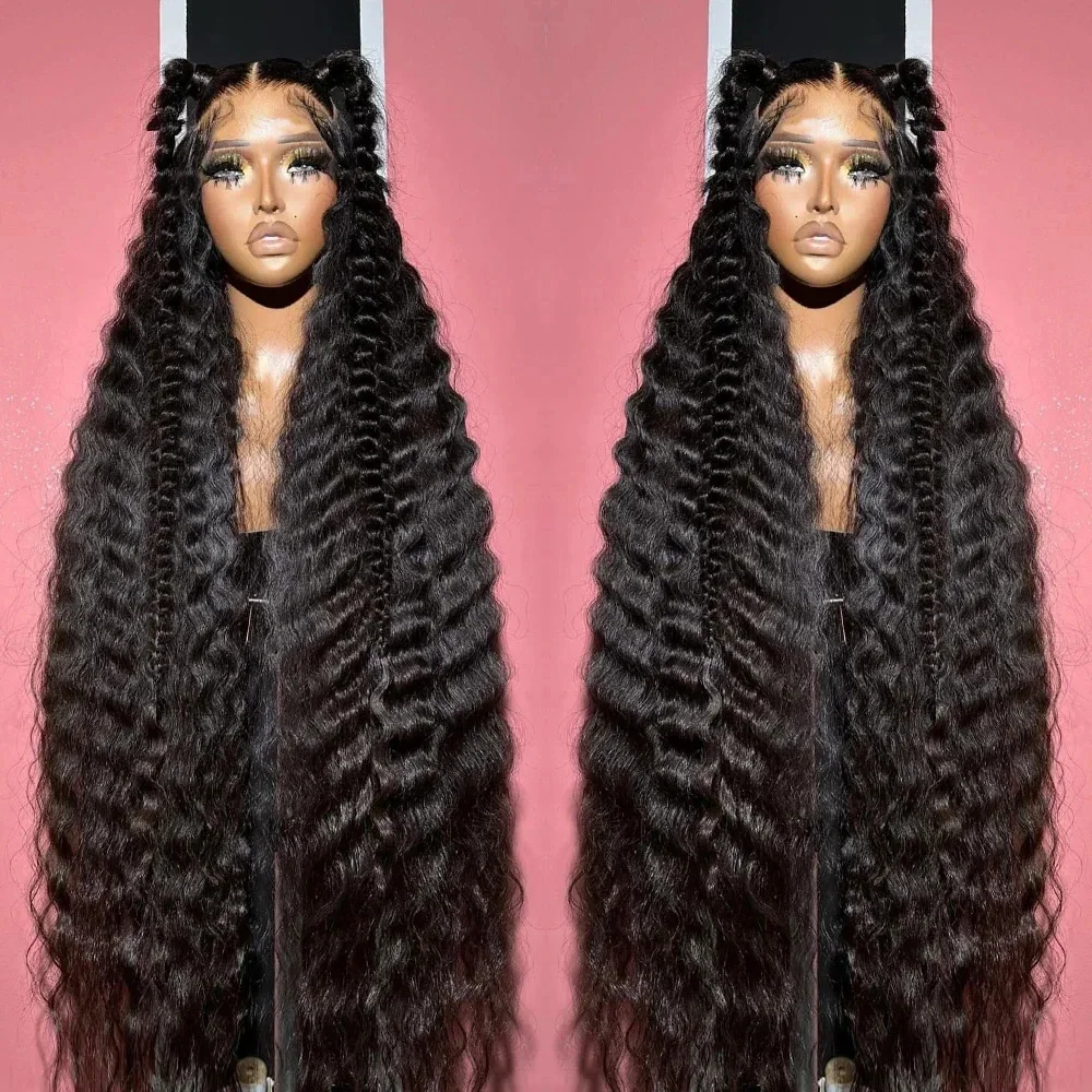 

Бесклеевой парик Curly 13x4 Lace Frontal Human Hair Wig Pre Cut No Glue Water Wave Preplucked 7x5 Lace Front Deep Wave Wig For Women