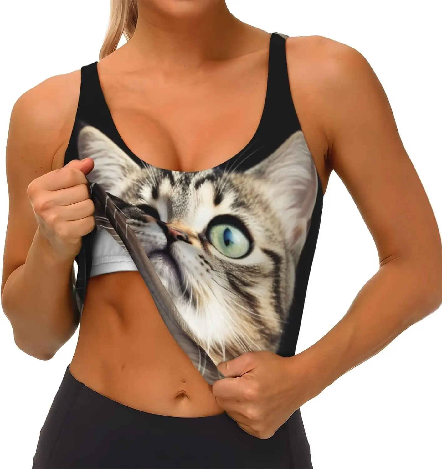 حمالات صدر رياضية للنساء، حمالات صدر بدون أكمام للسيدات قابلة للإزالة على شكل حرف U، حمالات صدر مضحكة لليوجا مطبوعة للتمرين