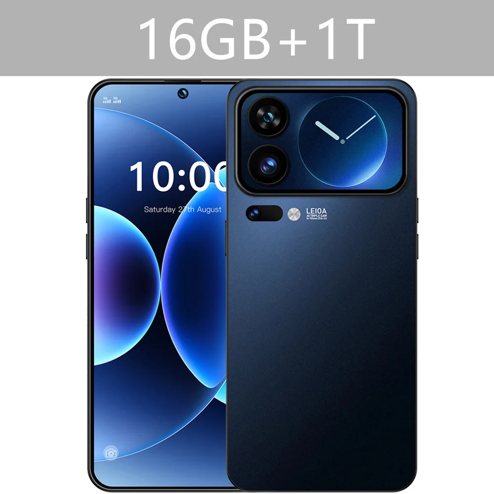 Nieuwe M17 Pro Max Mobiele Telefoons in Liquidatie 7.3HD Scherm Voordelige 5G Dual SIM Telefoons 7800mAh Android 15 Smartphone