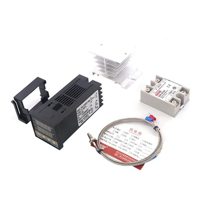 REX-C100 Temperature Controller Digital Thermostat Set Kit Output Max.40A Relay K Thermocouple Probe