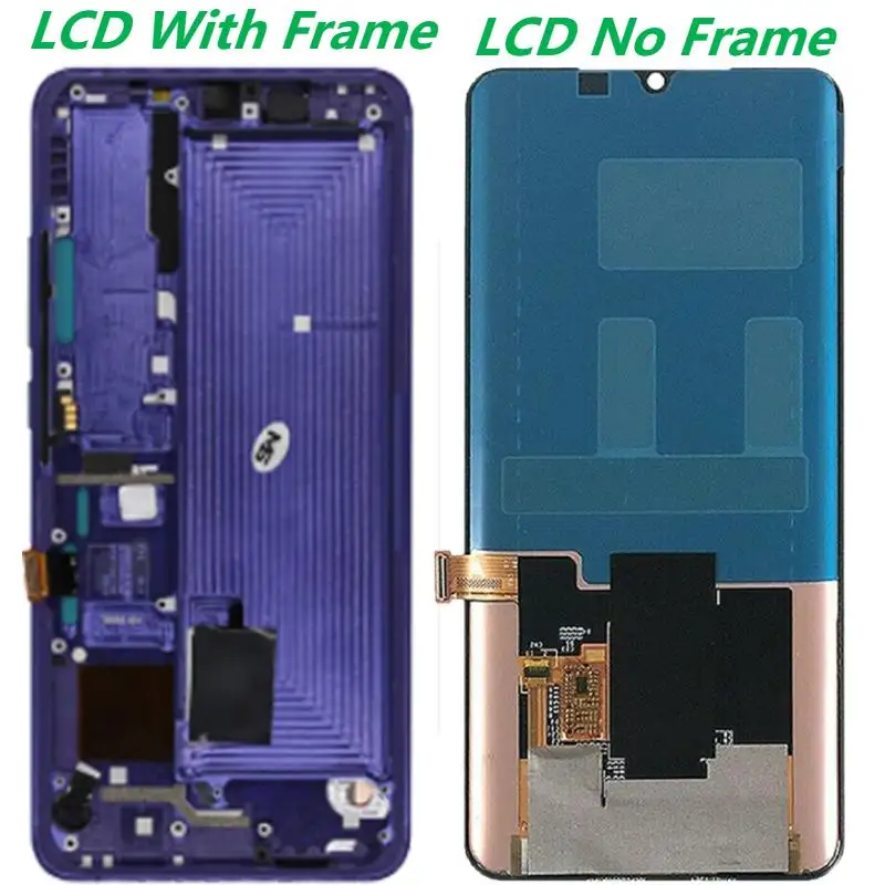 Original 6.47   For Xiaomi Mi CC9 Pro Note 10 LCD Display With Frame Mi Note 10 Pro M1910F4G LCD Touch Screen Assembly Digitizer