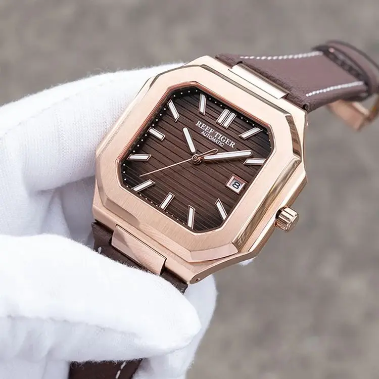 

OBLVLO Men Automatic Watch 44mm Square Mechanical Wristwatch 50m Waterproof Sapphire Luminous Date Miyota Mov