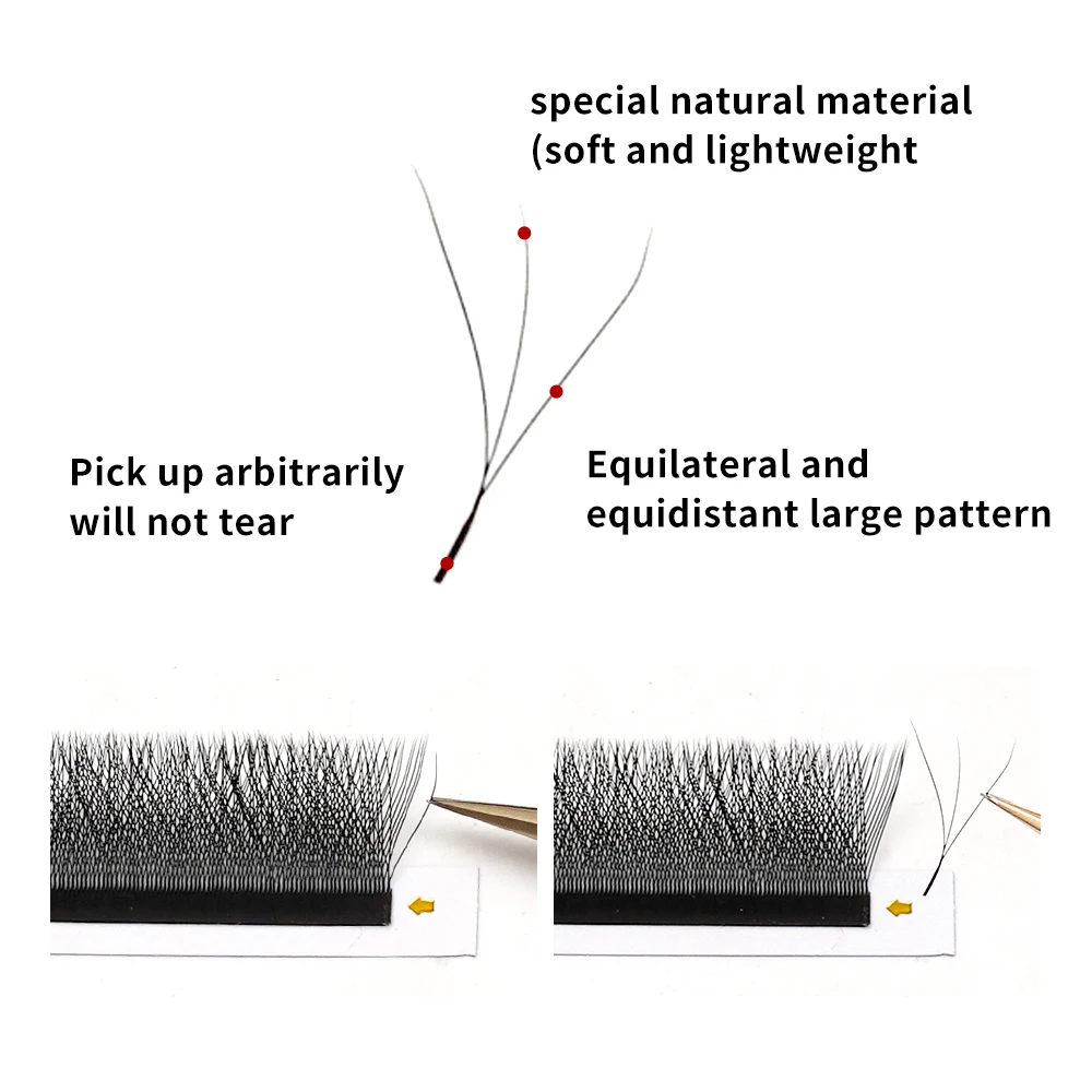 Laiyanuo 3d W-Vormige Bloei Automatische Bloeiende Voorgemaakte Fans Wimpers Extensions Natuurlijk Zacht Licht Hoge Idividual Wimpers