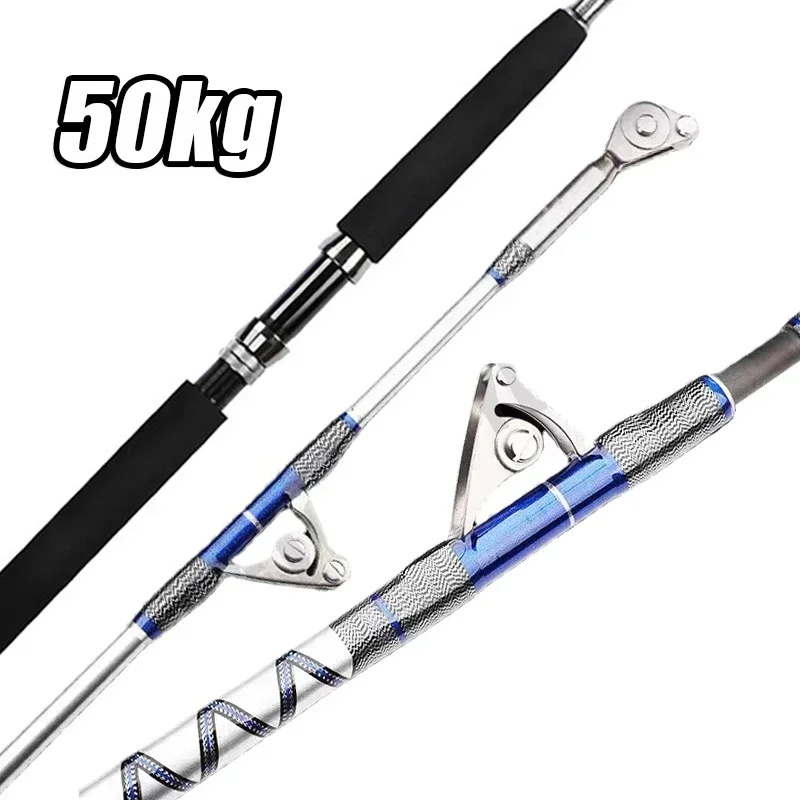 

1.98M 2.1M Carbon Spining Fishing Rod 50kg above Superhard Section 2 Long Distance Throwing shot Rod Sea Ocean Boat Fishing Rod